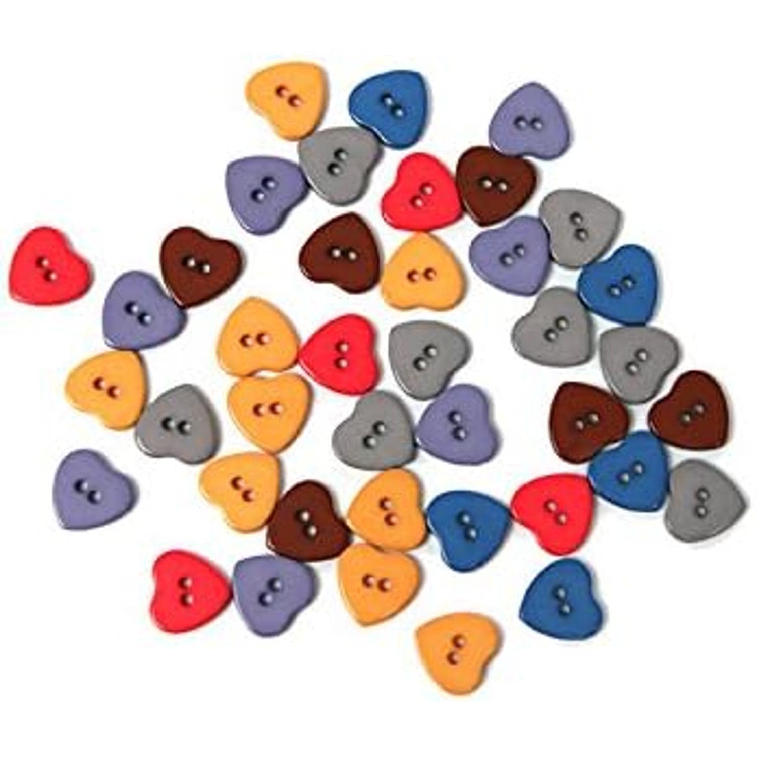 日本紐釦貿易 キャンディミニボタン ハート型 約10mm ミックスカラーつや有り 40個入 LW144 （ご注文単位1束）【直送品】