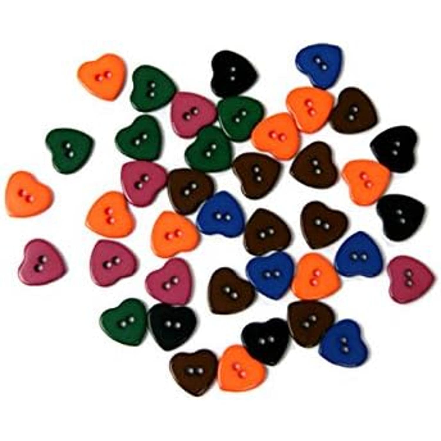 日本紐釦貿易 キャンディミニボタン ハート型 約10mm ミックスカラーつや有り 40個入 LW145 （ご注文単位1束）【直送品】