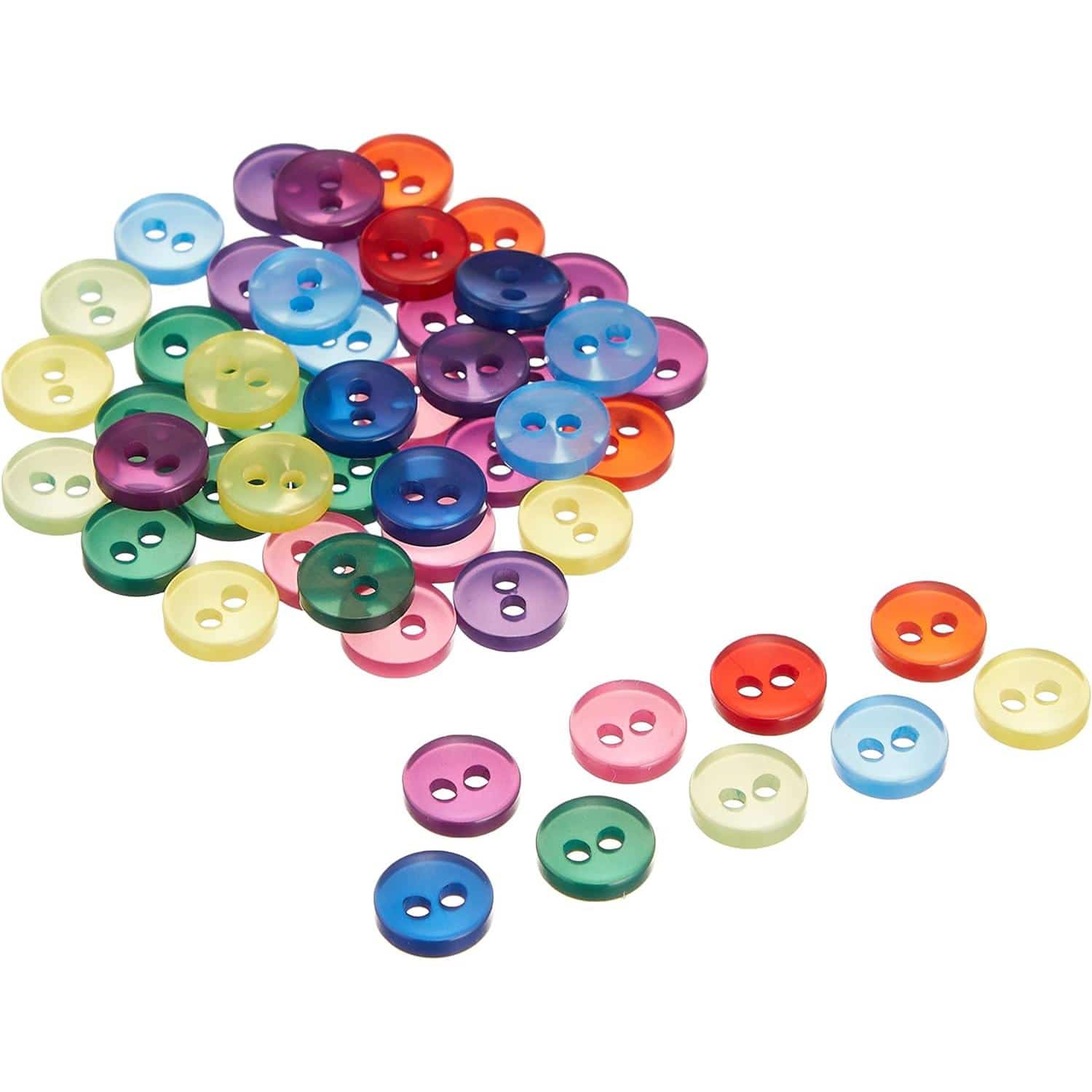 日本紐釦貿易 ミニボタン φ7mm ミックスカラーつや有り 50個入 LW116 （ご注文単位1束）【直送品】