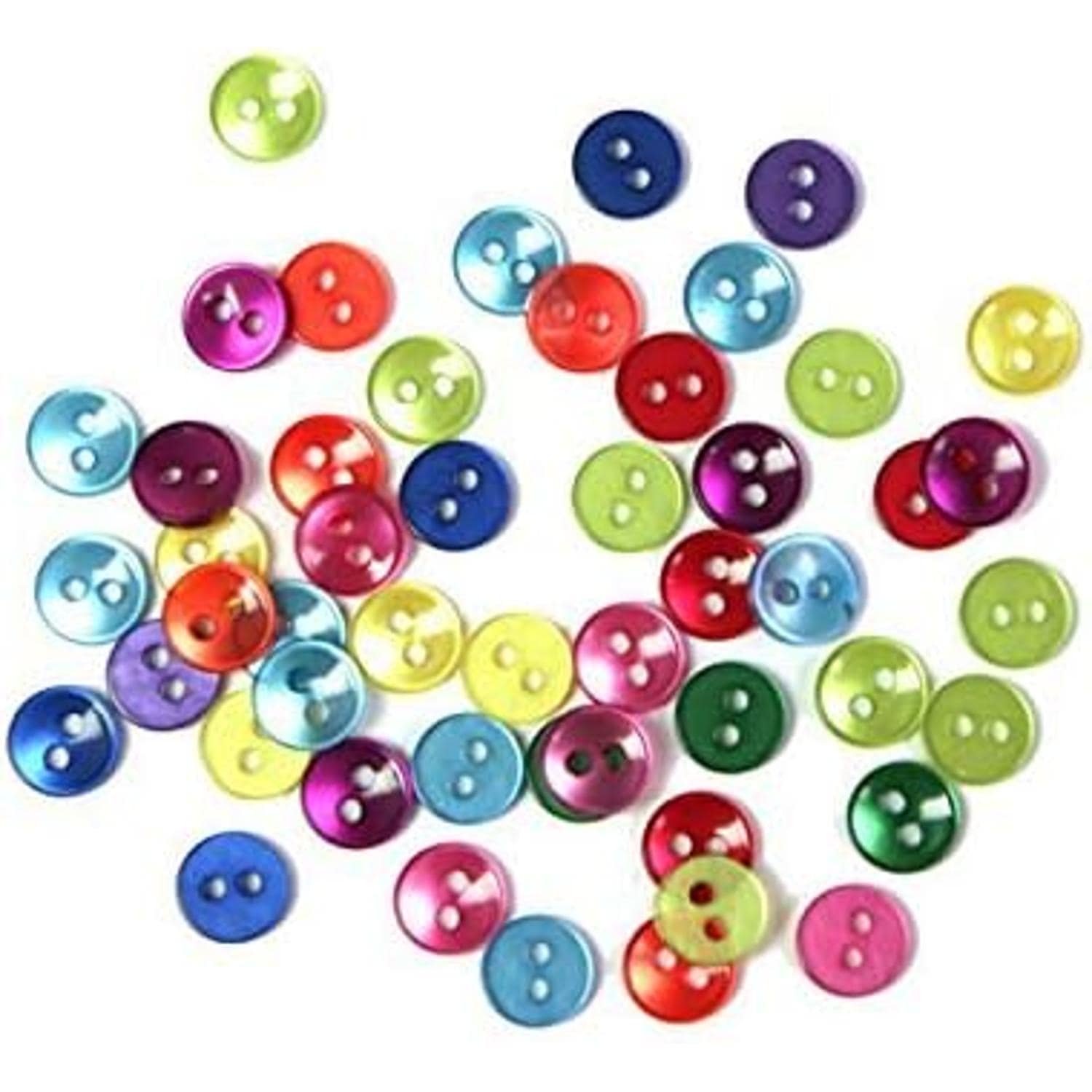 日本紐釦貿易 ミニボタン φ7mm ミックスカラーつや有り 50個入 LW116 （ご注文単位1束）【直送品】