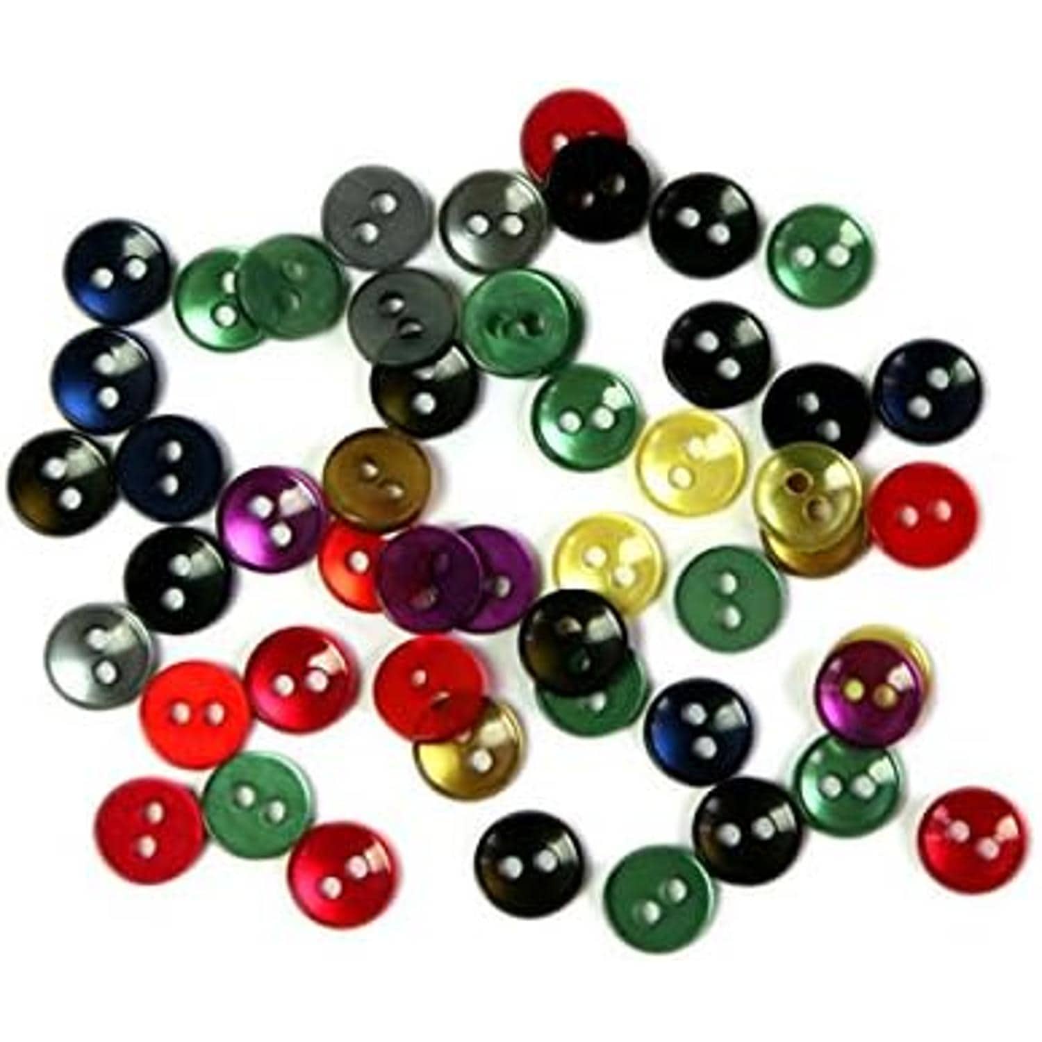 日本紐釦貿易 ミニボタン φ7mm ミックスカラーつや有り 50個入 LW109 （ご注文単位1束）【直送品】