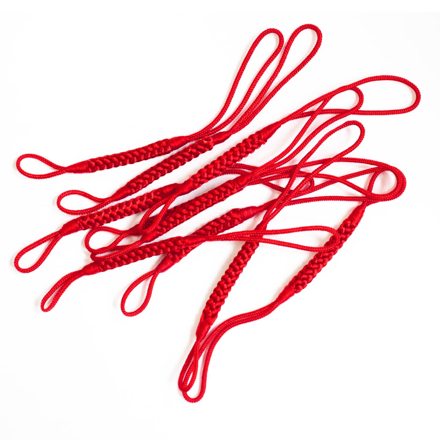 日本紐釦貿易 根付紐 ストラップ 10cm 100本 赤 F1-1-100 (ご注文単位1束)【直送品】