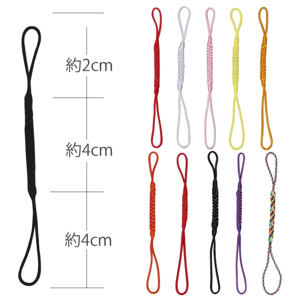 日本紐釦貿易 根付紐 ストラップ 10cm 100本 赤 F1-1-100 (ご注文単位1束)【直送品】