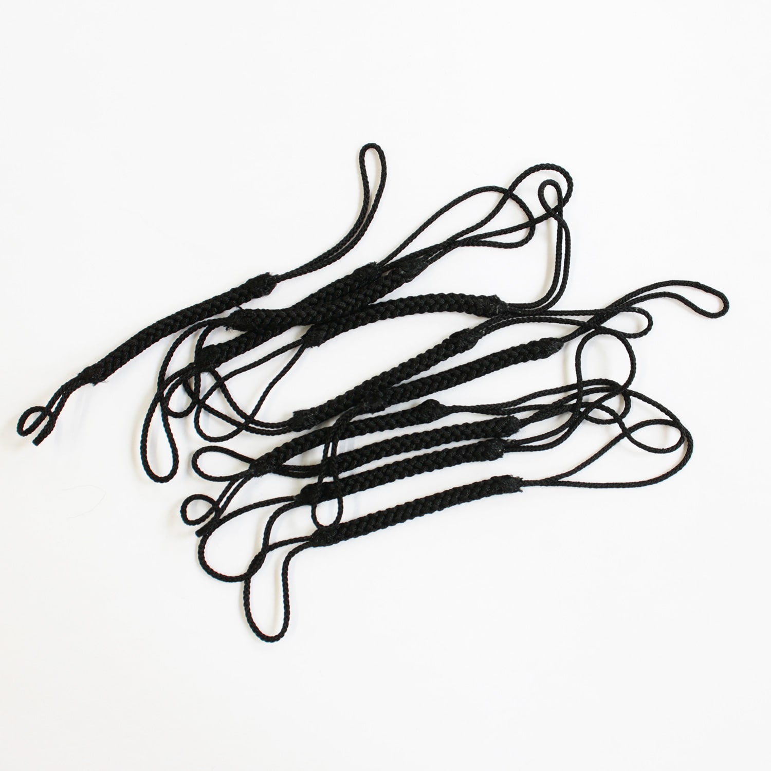 日本紐釦貿易 根付紐 ストラップ 10cm 10本 黒 F1-11-10 （ご注文単位1束）【直送品】