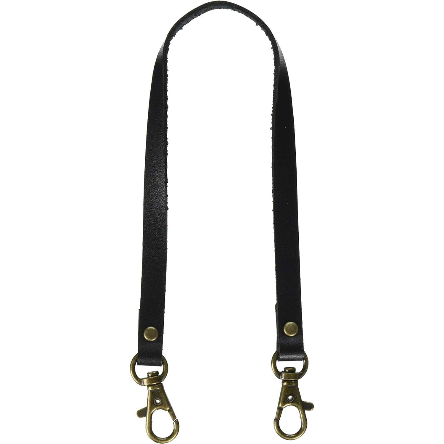 日本紐釦貿易 本革持ち手 ショルダー 1本入り 10mm巾×全長40cm 黒 MAW1-B （ご注文単位1本）【直送品】