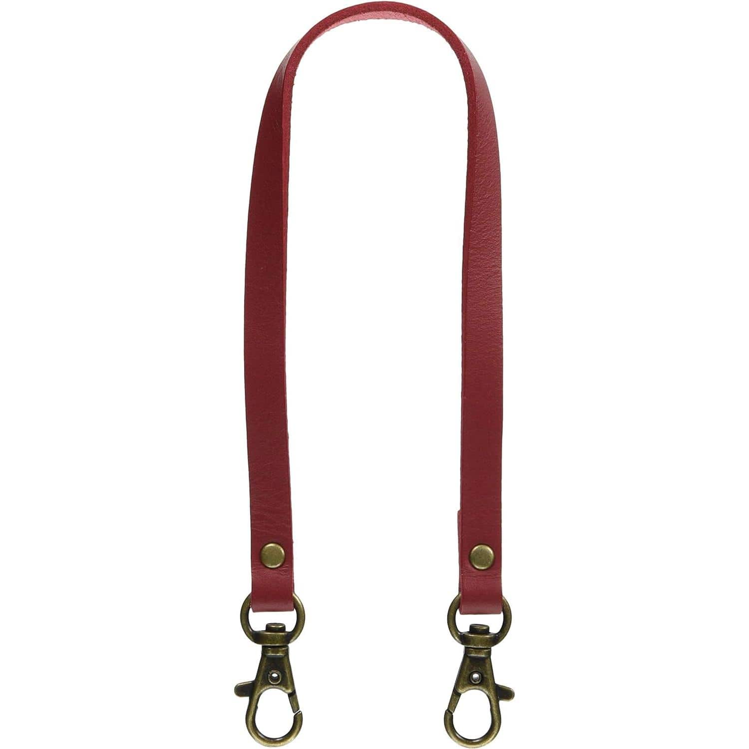 日本紐釦貿易 本革持ち手 ショルダー 1本入り 10mm巾×全長40cm 赤 MAW1-R （ご注文単位1本）【直送品】