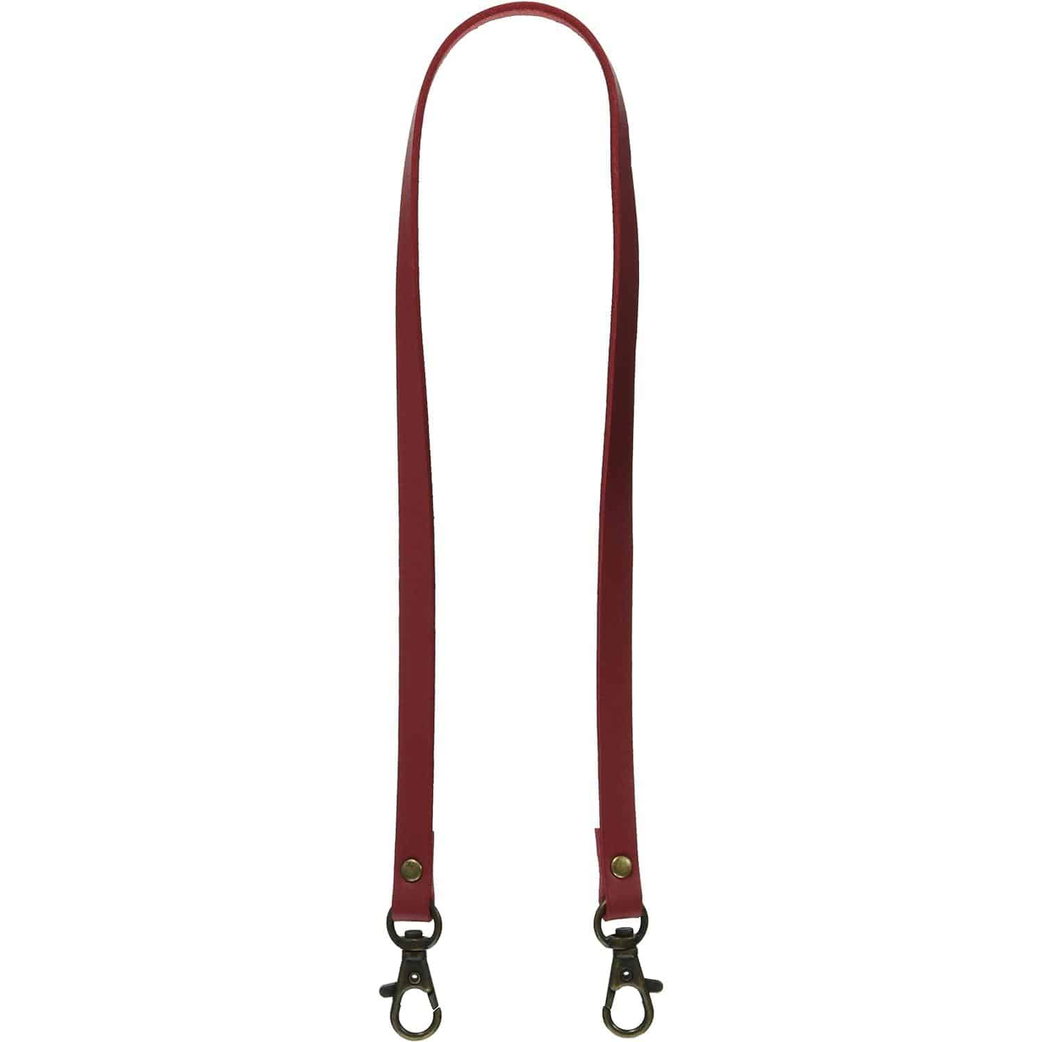 日本紐釦貿易 本革持ち手 ショルダー 1本入り 10mm巾×全長60cm 赤 MAW3-R （ご注文単位1本）【直送品】
