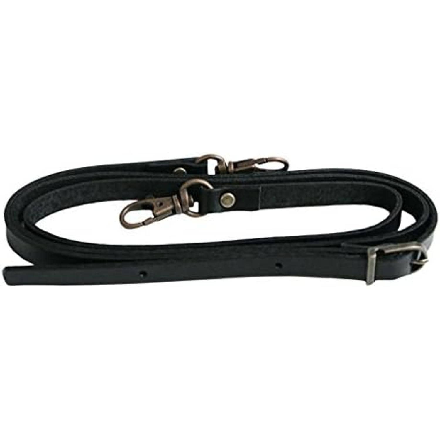 日本紐釦貿易 本革持ち手 アジャスター付 ショルダー 1本入り 10mm巾×全長120cm 黒 MAW5-B （ご注文単位1本）【直送品】