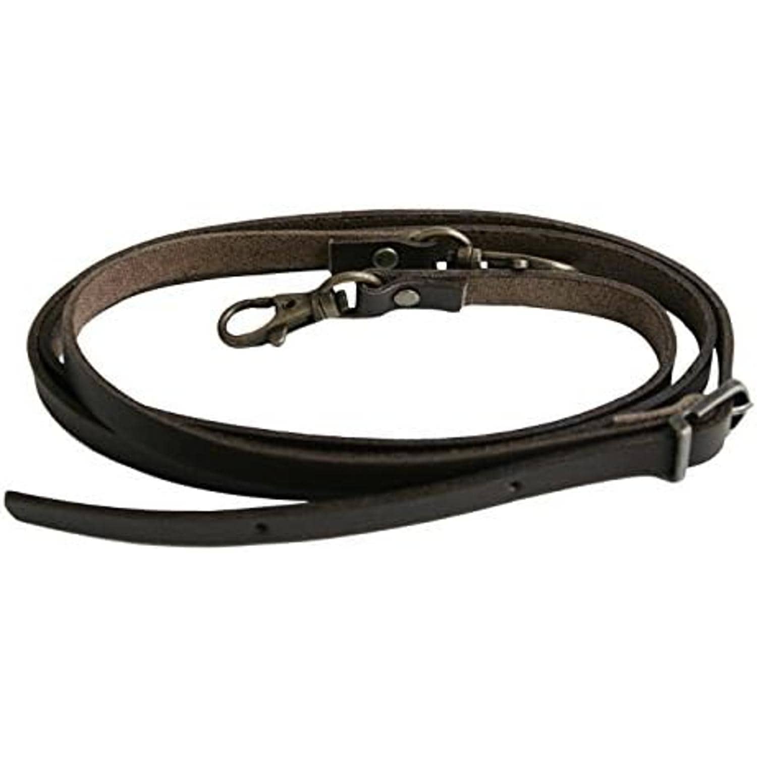 日本紐釦貿易 本革持ち手 アジャスター付 ショルダー 1本入り 10mm巾×全長120cm 焦茶 MAW5-C （ご注文単位1本）【直送品】