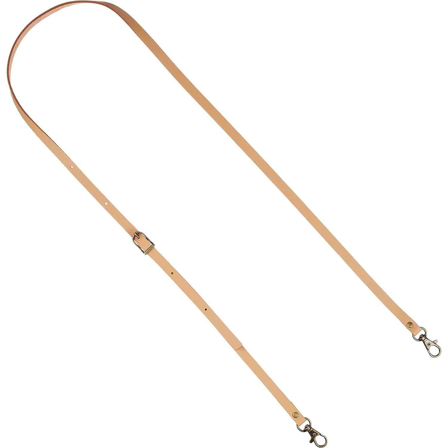 日本紐釦貿易 本革持ち手 アジャスター付 ショルダー 1本入り 10mm巾×全長120cm ベージュ MAW5-E （ご注文単位1本）【直送品】