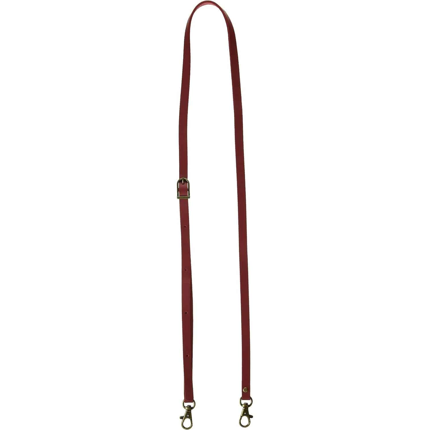 日本紐釦貿易 本革持ち手 アジャスター付 ショルダー 1本入り 10mm巾×全長120cm 赤 MAW5-R （ご注文単位1本）【直送品】