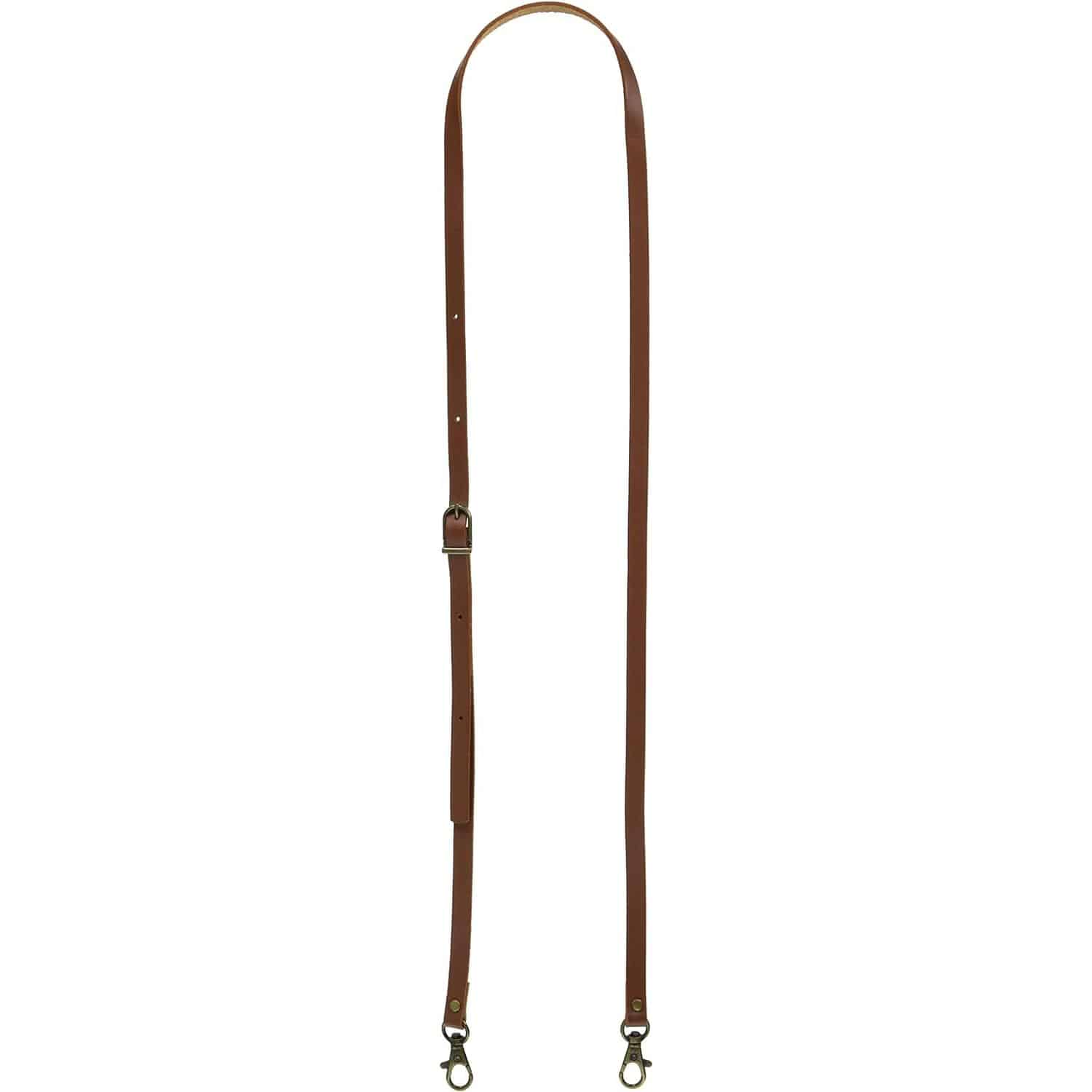 日本紐釦貿易 本革持ち手 アジャスター付 ショルダー 1本入り 10mm巾×全長120cm 茶 MAW5-BR （ご注文単位1本）【直送品】