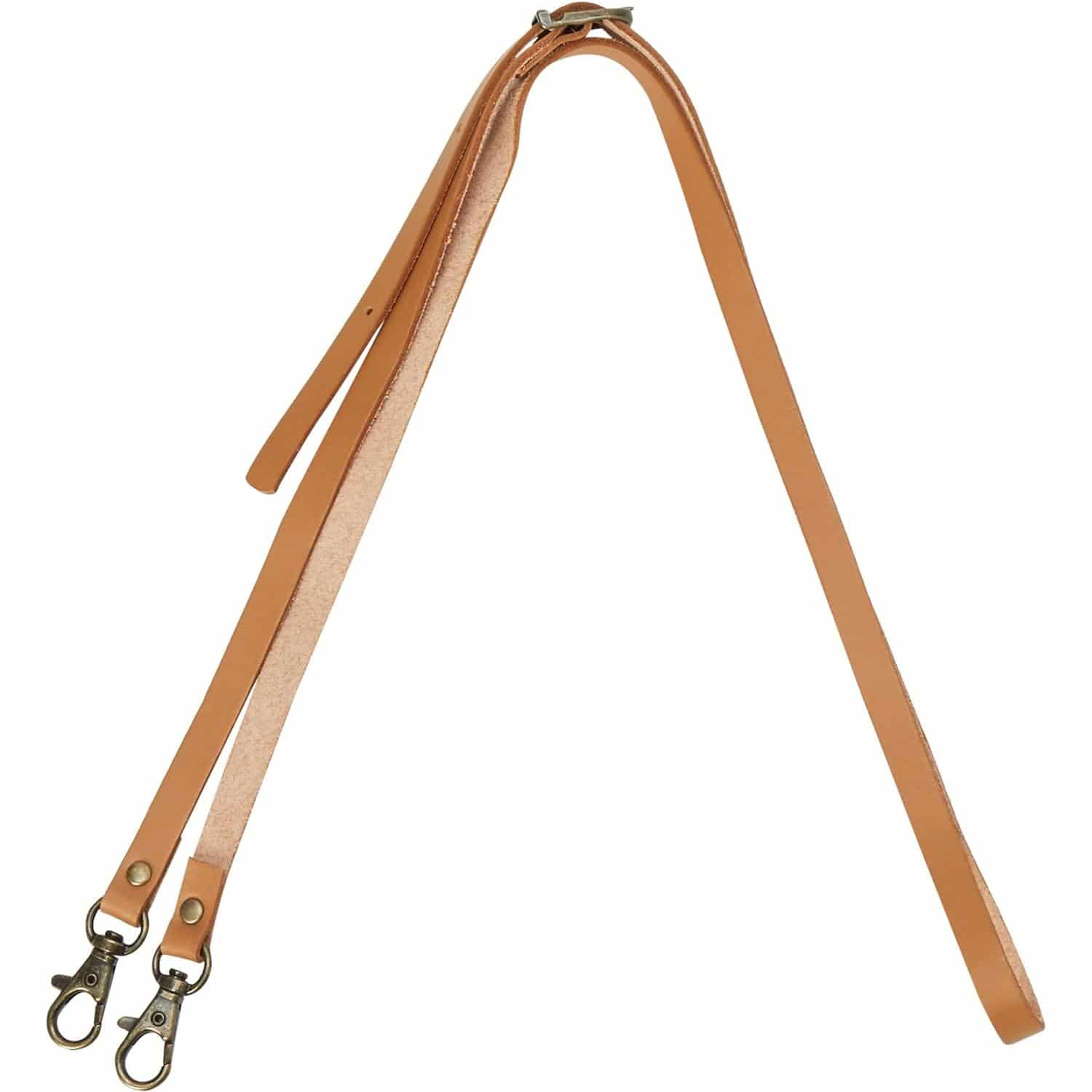 日本紐釦貿易 本革持ち手 アジャスター付 ショルダー 1本入り 10mm巾×全長120cm 金茶 MAW5-KC （ご注文単位1本）【直送品】