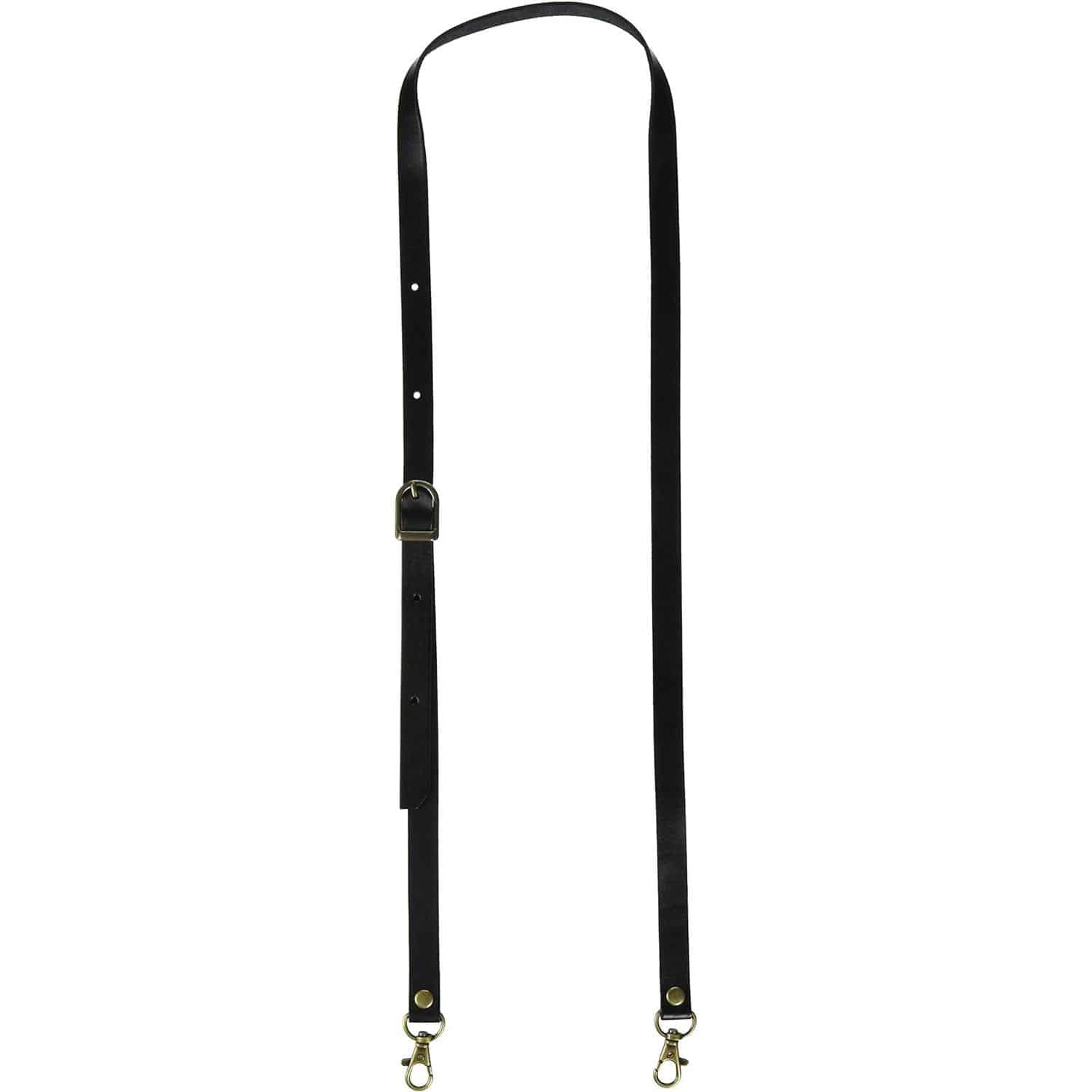 日本紐釦貿易 本革持ち手 アジャスター付 ショルダー 1本入り 15mm巾×全長120cm 黒 MAW6-B （ご注文単位1本）【直送品】