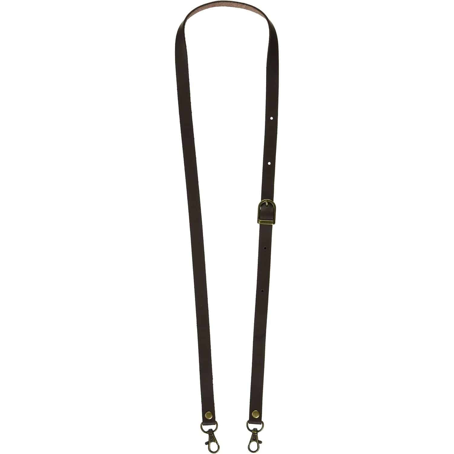 日本紐釦貿易 本革持ち手 アジャスター付 ショルダー 1本入り 15mm巾×全長120cm 焦茶 MAW6-C （ご注文単位1本）【直送品】