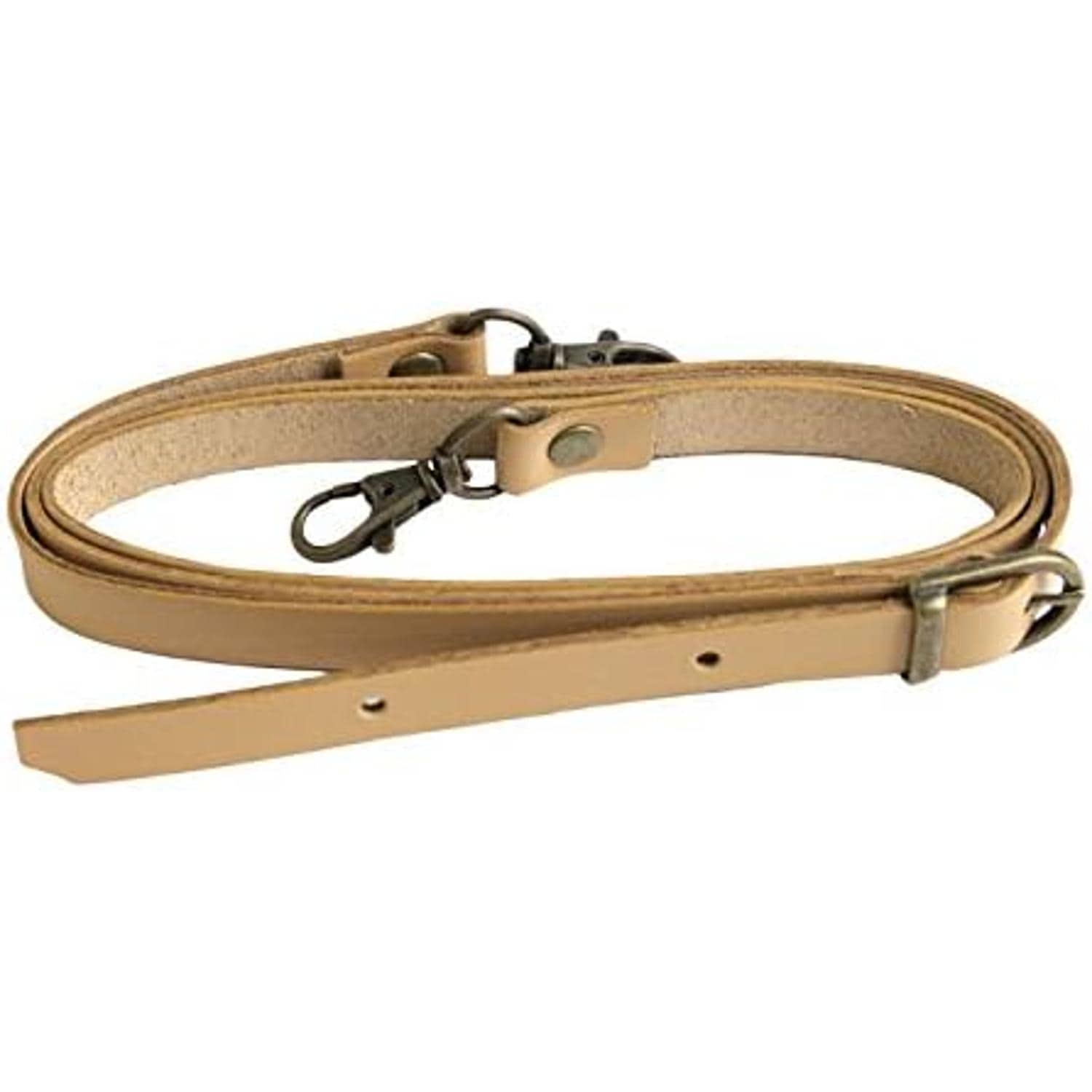 日本紐釦貿易 本革持ち手 アジャスター付 ショルダー 1本入り 15mm巾×全長120cm ベージュ MAW6-E （ご注文単位1本）【直送品】