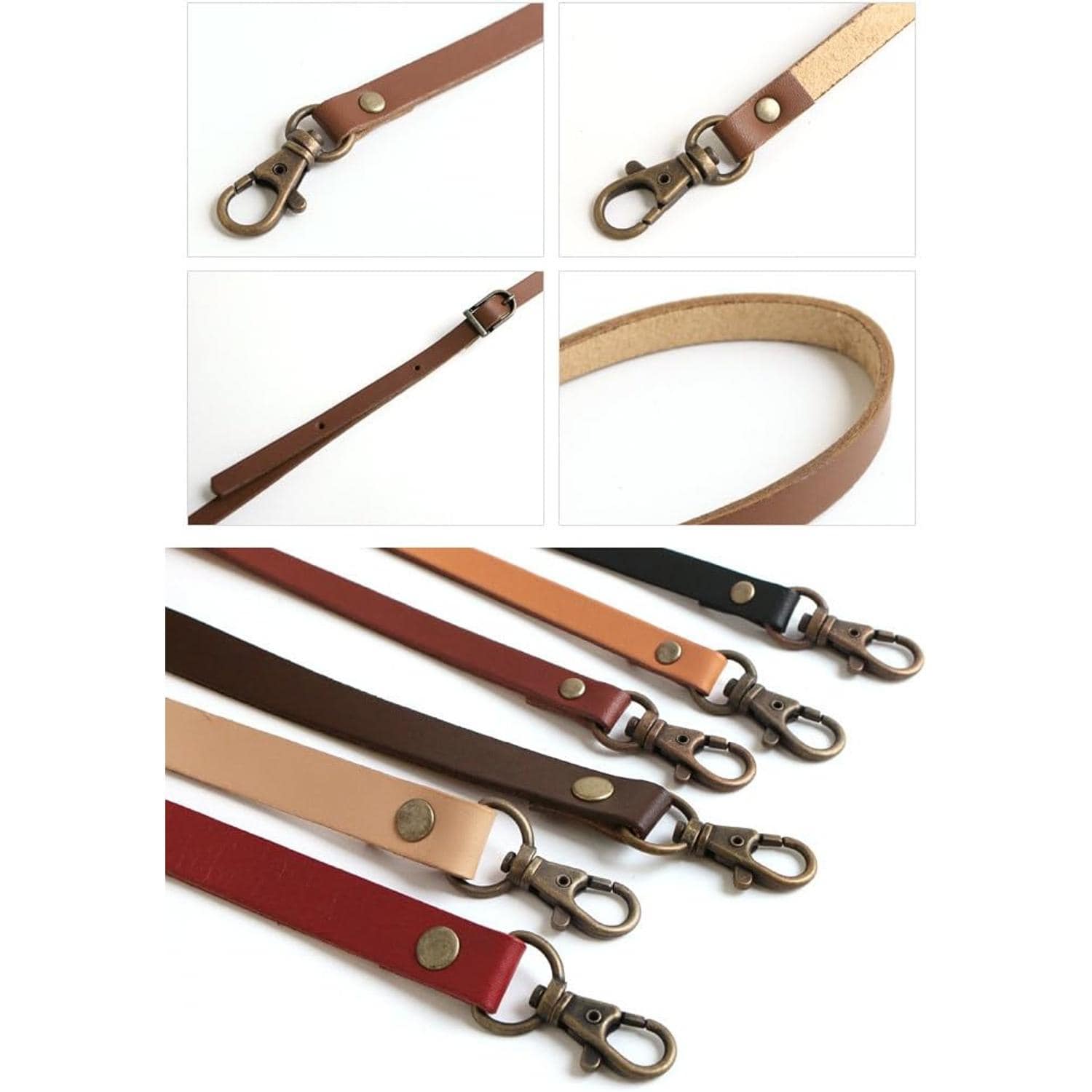 日本紐釦貿易 本革持ち手 アジャスター付 ショルダー 1本入り 15mm巾×全長120cm 茶 MAW6-BR (ご注文単位1本)【直送品】