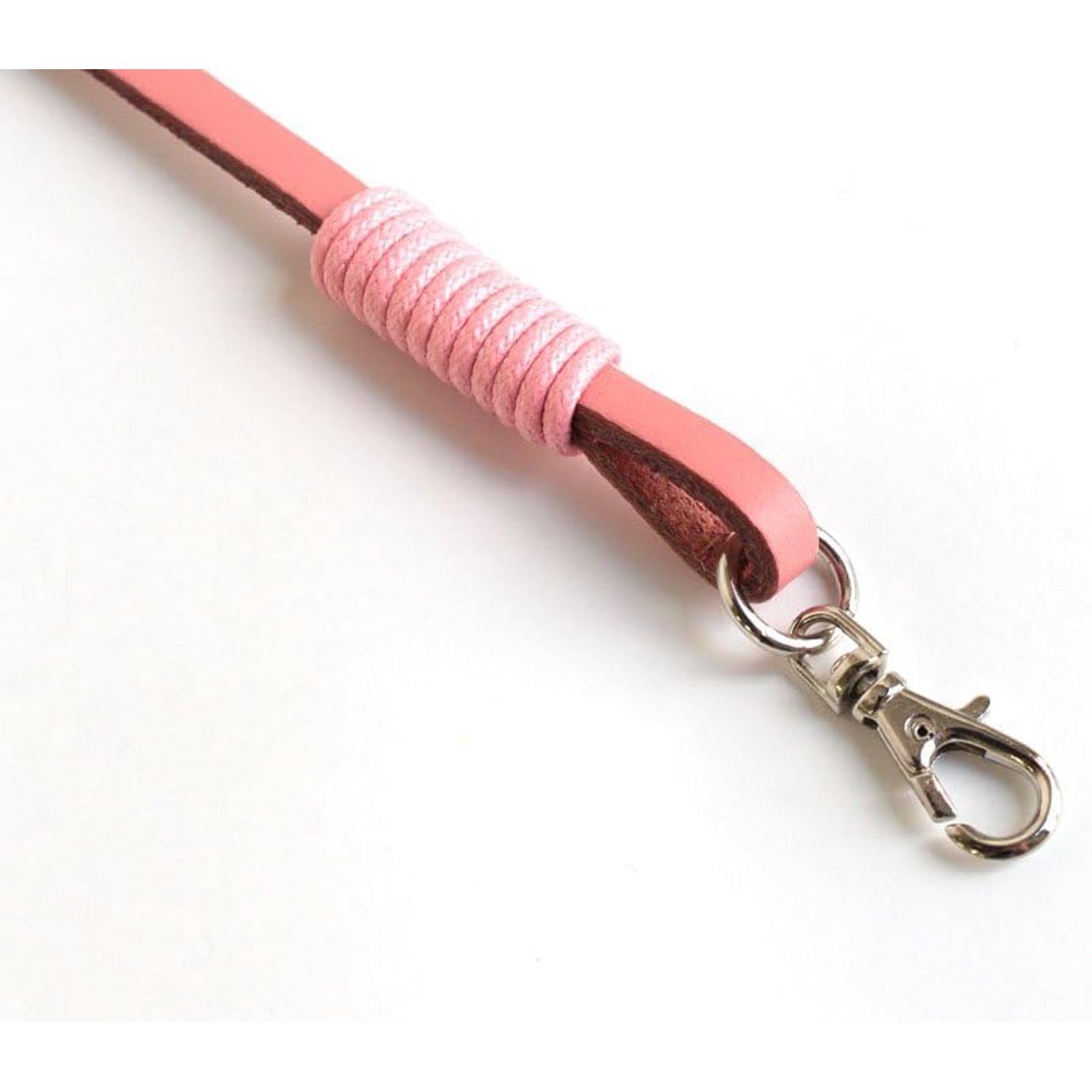 日本紐釦貿易 口金用本革持ち手 手さげタイプ1本手 40cm ピンク MAW8-P (ご注文単位1本)【直送品】