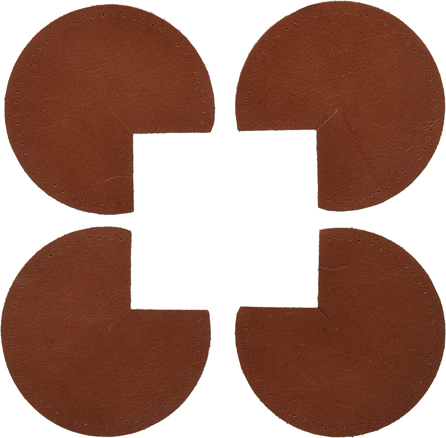 日本紐釦貿易 バッグ用コーナーカバーパーツ 4枚入 本革製 Lサイズ MAP100-BR （ご注文単位1束）【直送品】