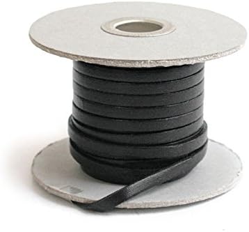日本紐釦貿易 ヌメ革テープ 5mm巾 長さ10m巻 黒 MTLS1005-7 （ご注文単位1巻）【直送品】