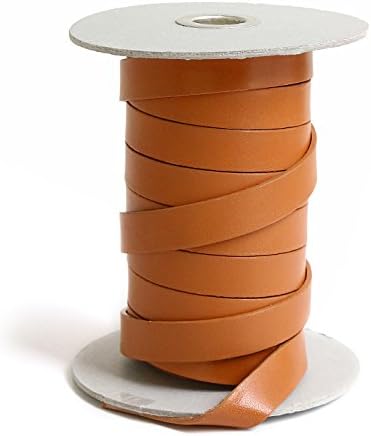 日本紐釦貿易 ヌメ革テープ 15mm巾 長さ10m巻 キャメル MTLS1015-2 (ご注文単位1巻)【直送品】