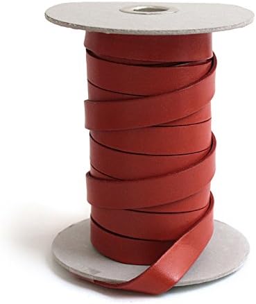 日本紐釦貿易 ヌメ革テープ 15mm巾 長さ10m巻 赤 MTLS1015-8 （ご注文単位1巻）【直送品】