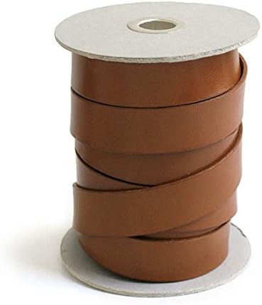 日本紐釦貿易 ヌメ革テープ 25mm巾 長さ10m巻 茶 MTLS1025-3 （ご注文単位1巻）【直送品】