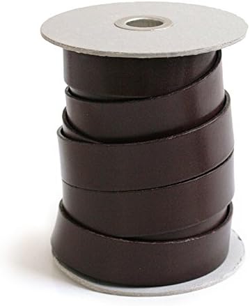 日本紐釦貿易 ヌメ革テープ 25mm巾 長さ10m巻 こげ茶 MTLS1025-4 （ご注文単位1巻）【直送品】