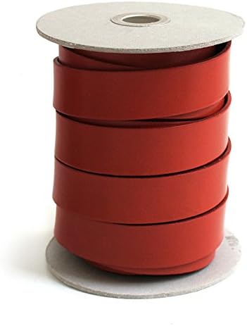 日本紐釦貿易 ヌメ革テープ 25mm巾 長さ10m巻 赤 MTLS1025-8 （ご注文単位1巻）【直送品】