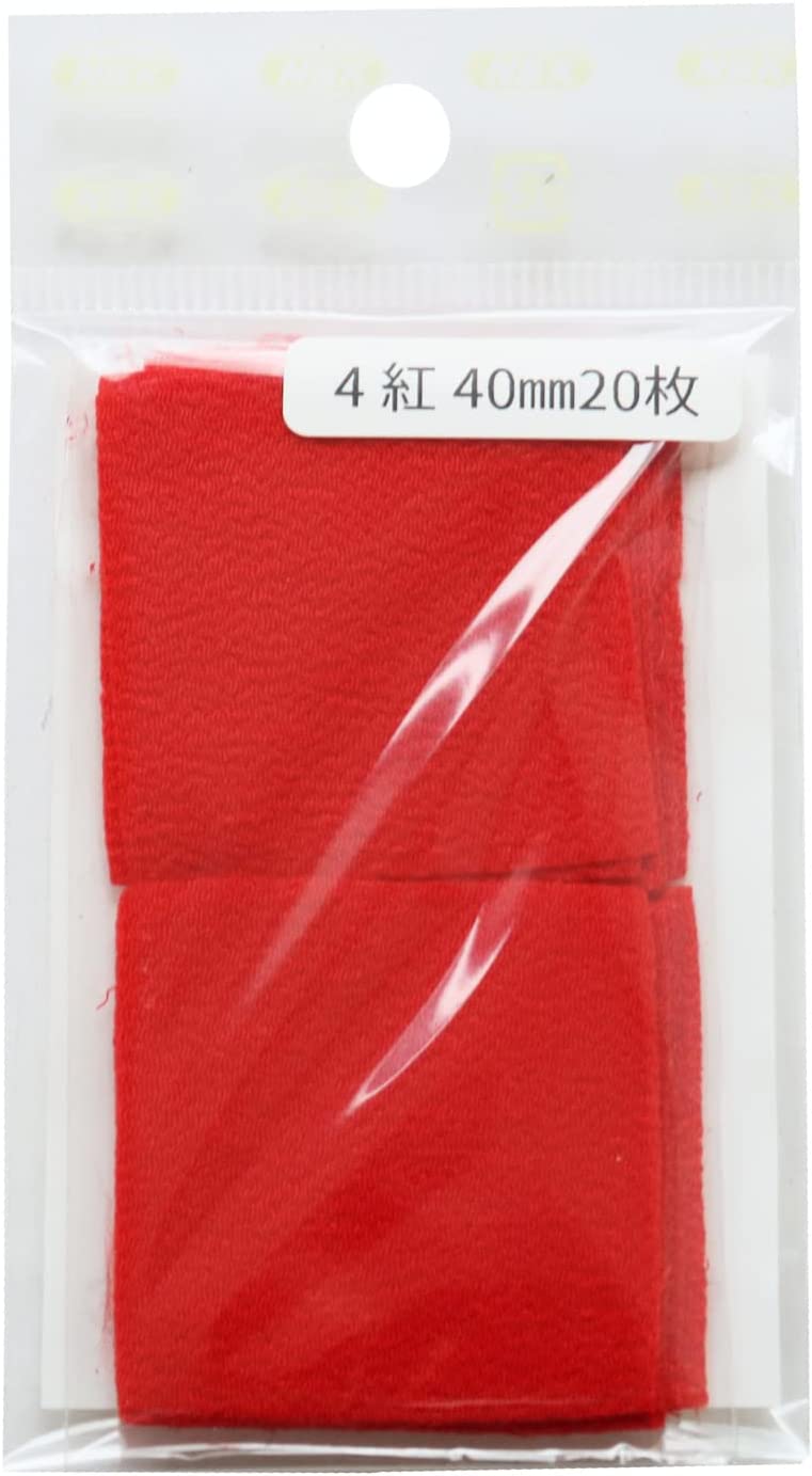 日本紐釦貿易 つまみ細工用ちりめん 無地20枚入り 紅 40mm S50CH40-4 （ご注文単位1セット）【直送品】