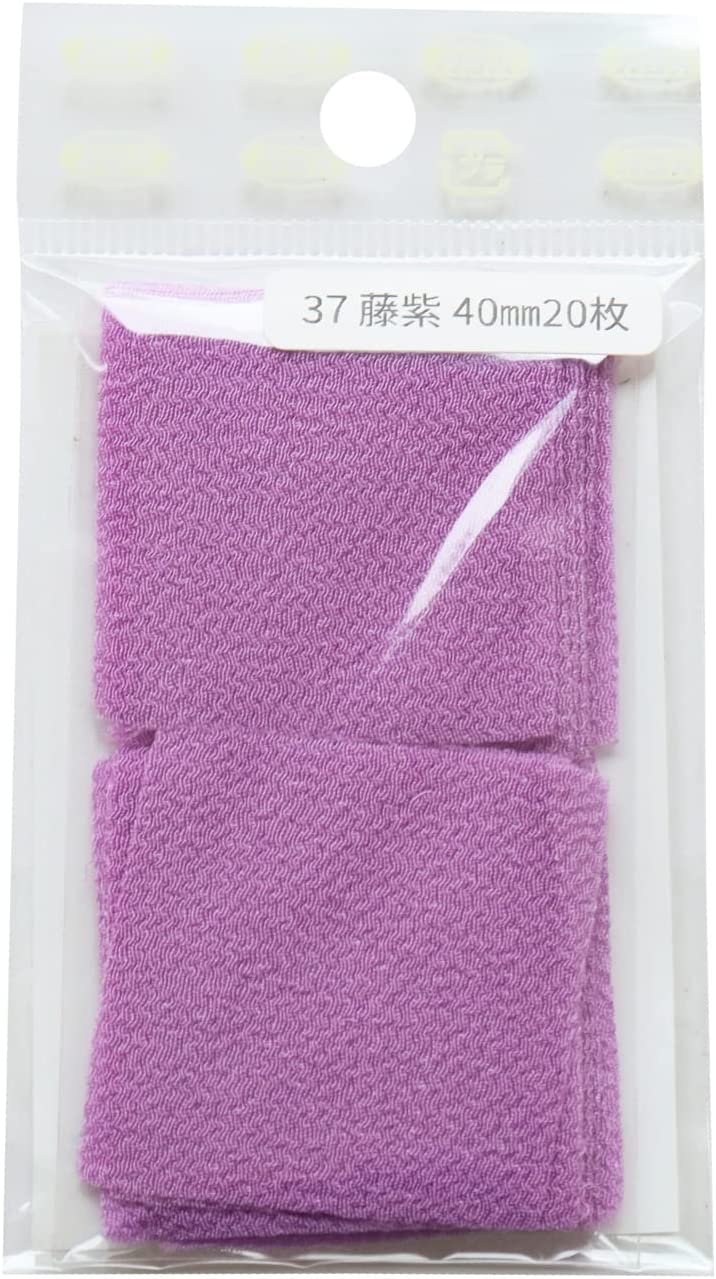 日本紐釦貿易 つまみ細工用ちりめん 無地20枚入り 藤紫 40mm S50CH40-37 (ご注文単位1セット)【直送品】