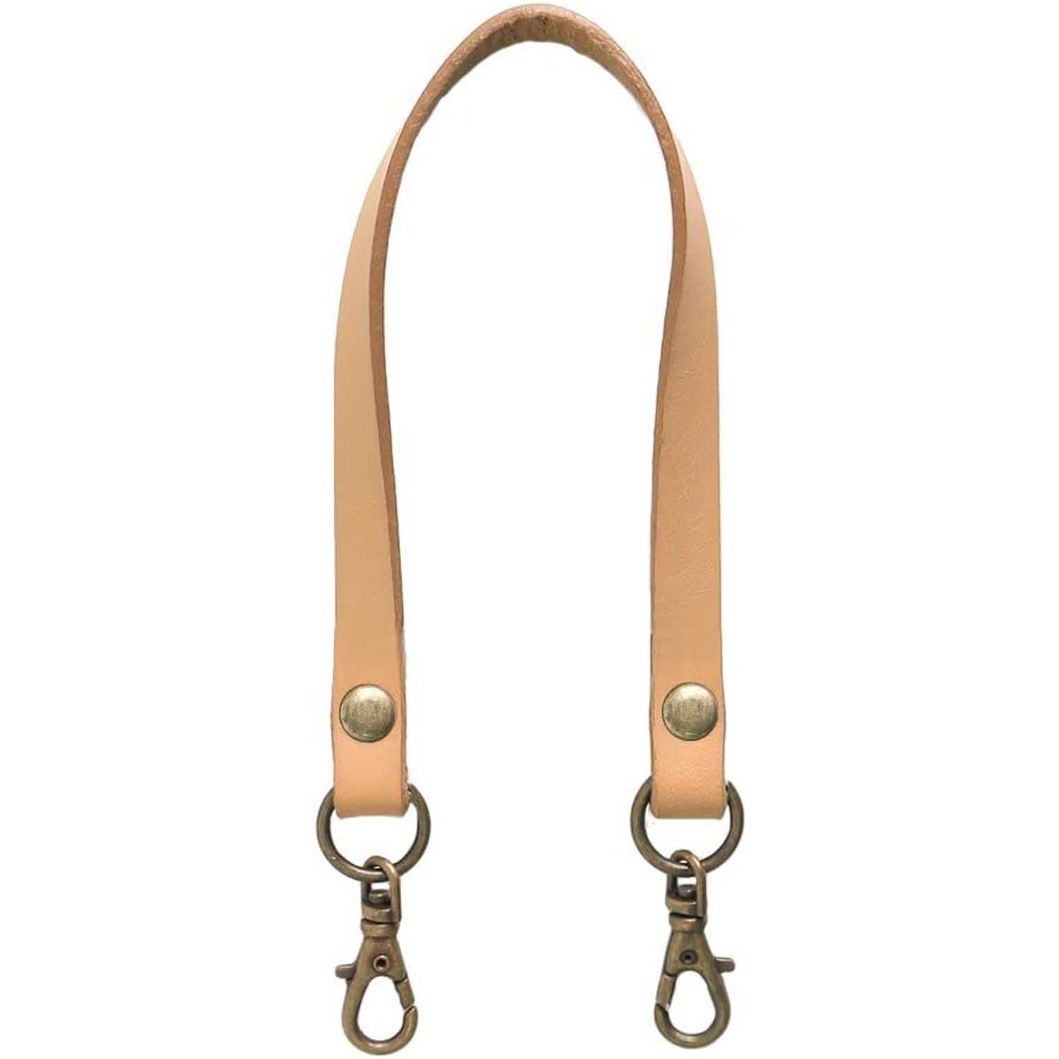 日本紐釦貿易 本革 口金用持ち手 1本手 アンティークゴールド W約8mm×H約22cm ベージュ MAW17-E-AG (ご注文単位1本)【直送品】