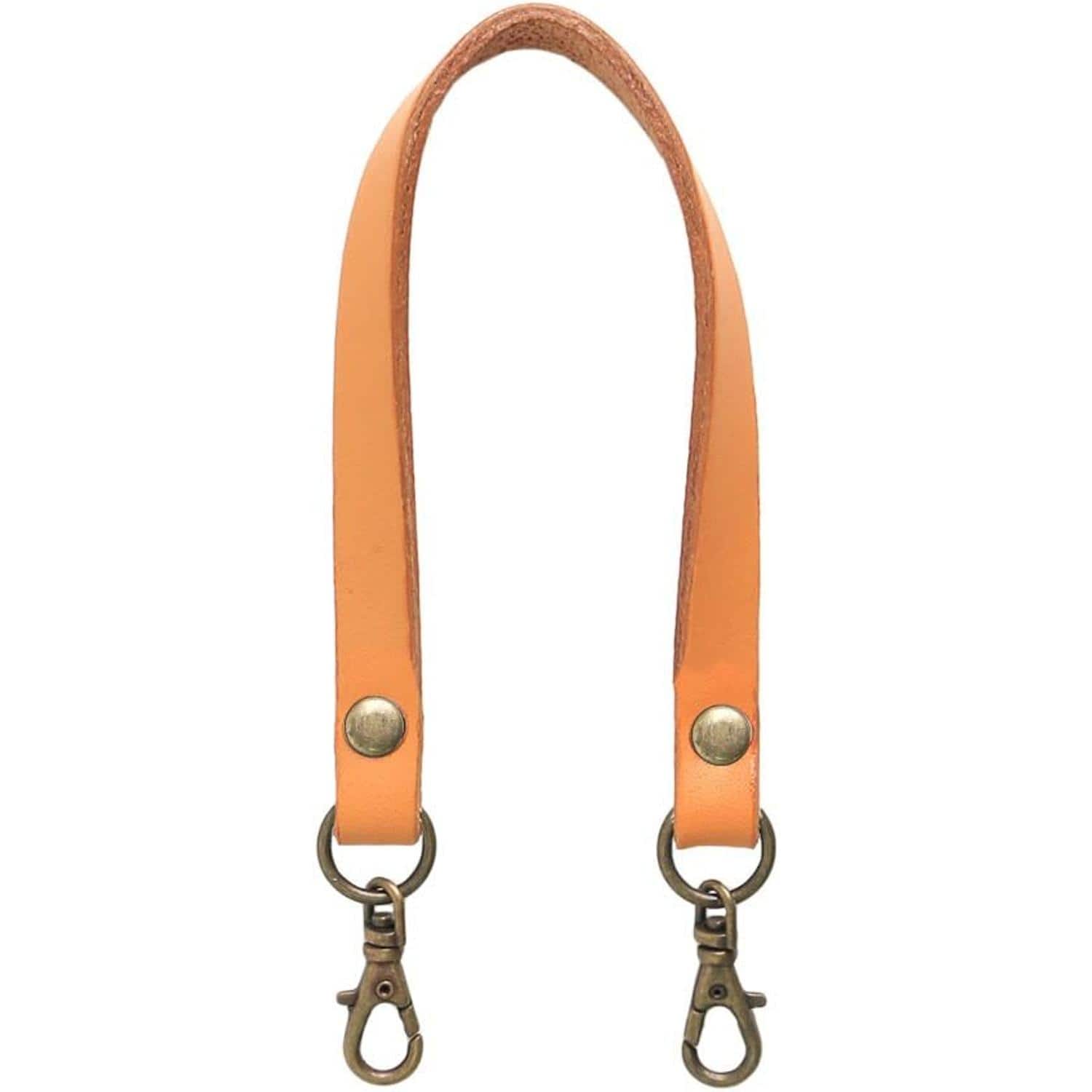 日本紐釦貿易 本革 口金用持ち手 1本手 アンティークゴールド W約8mm×H約22cm 金茶 MAW17-KC-AG (ご注文単位1本)【直送品】