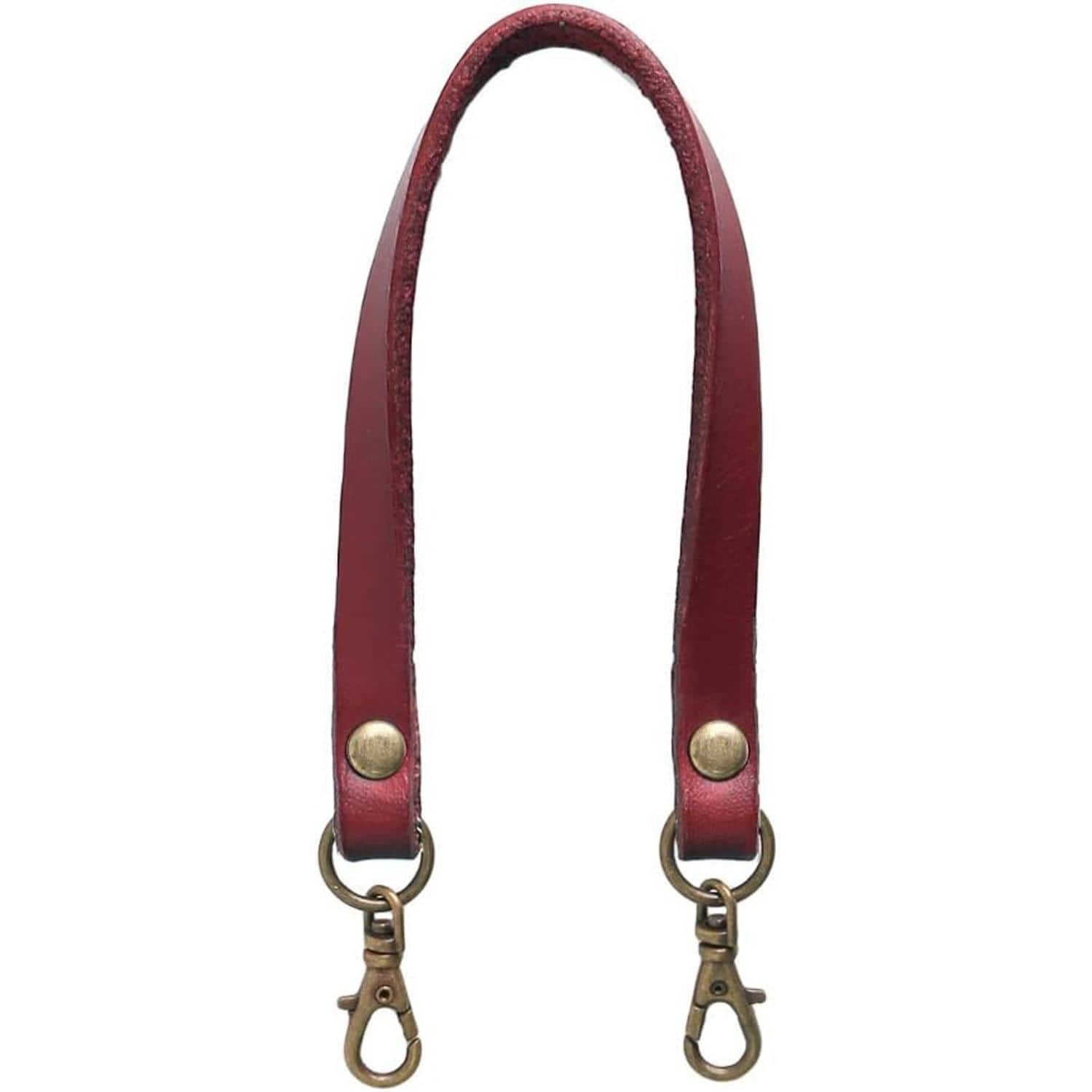 日本紐釦貿易 本革 口金用持ち手 1本手 アンティークゴールド W約8mm×H約22cm 赤 MAW17-R-AG (ご注文単位1本)【直送品】