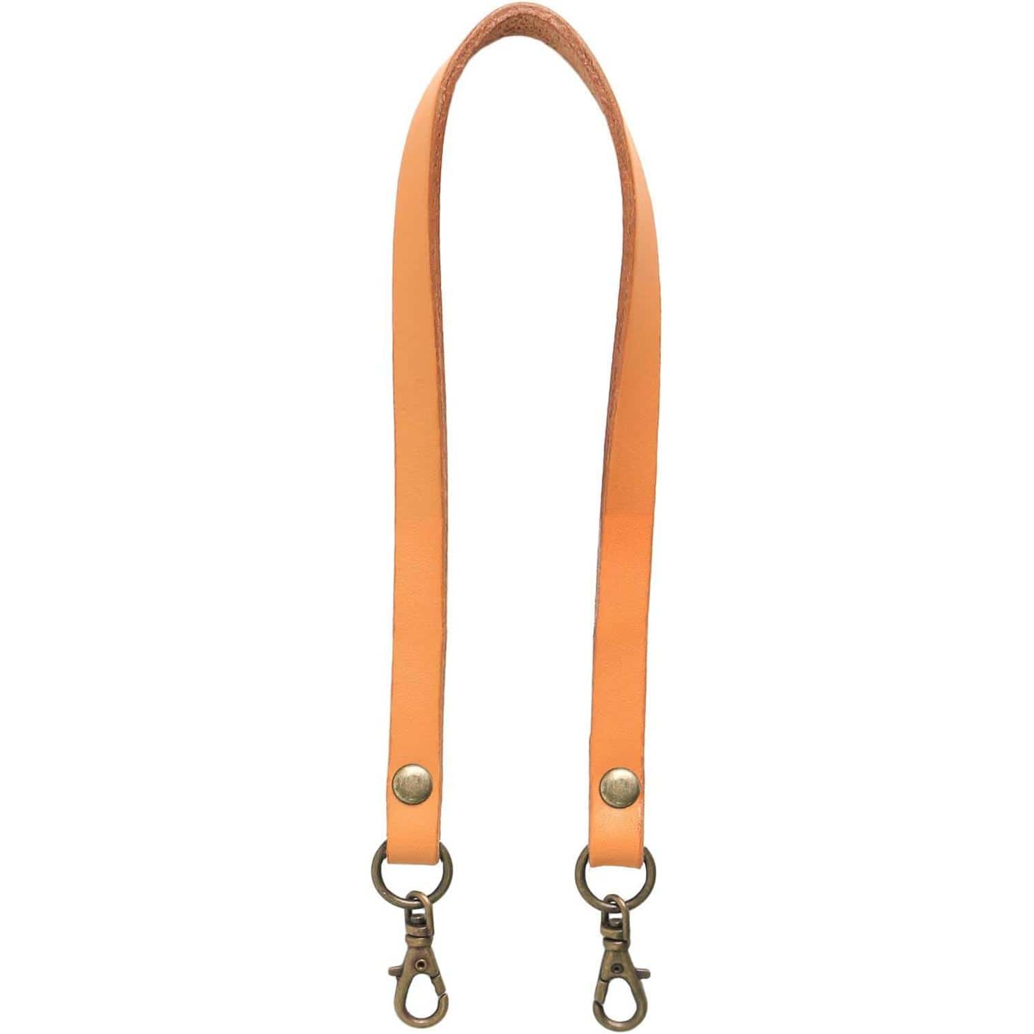 日本紐釦貿易 本革 口金用持ち手 1本手 アンティークゴールド W約8mm×H約33cm 金茶 MAW18-KC-AG (ご注文単位1本)【直送品】