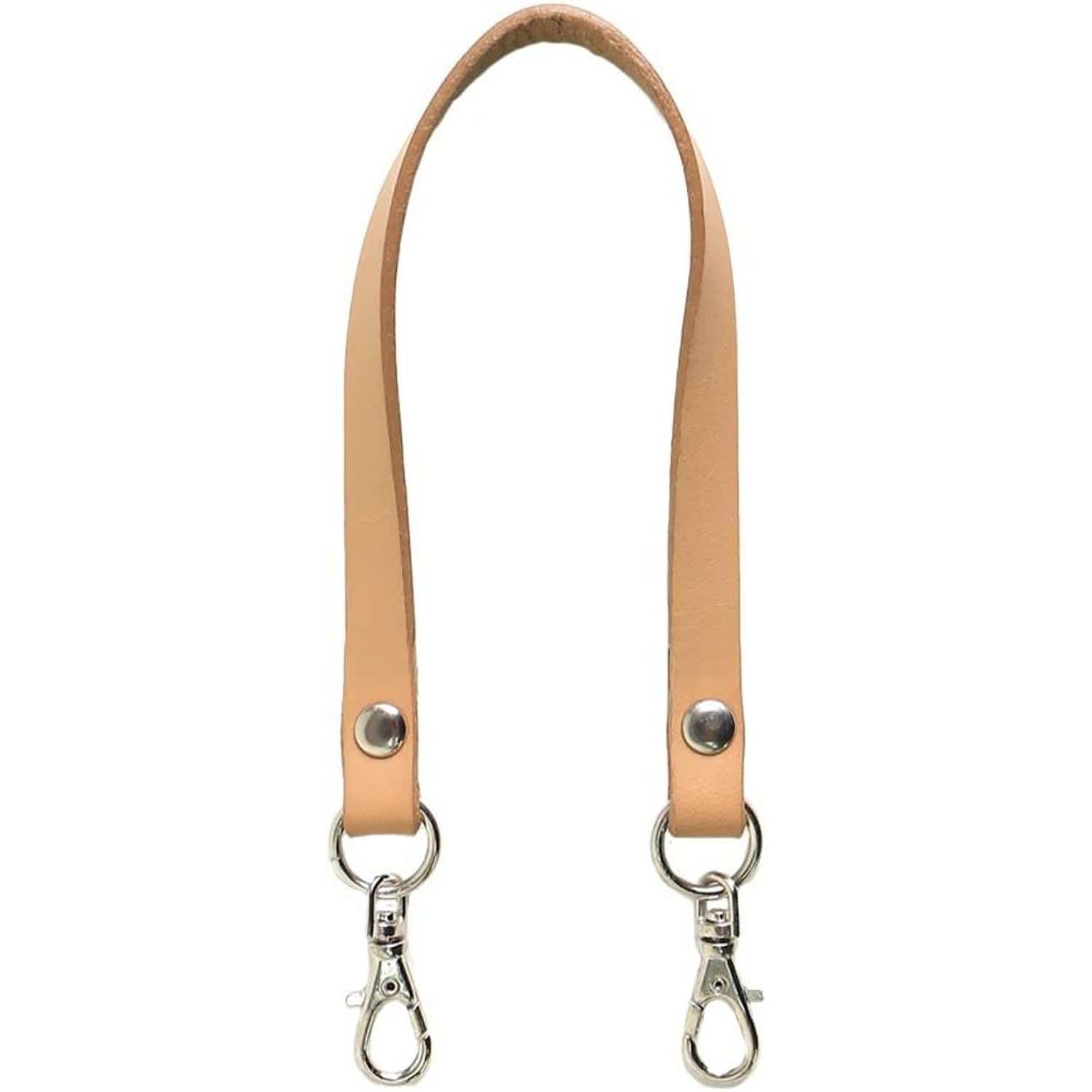 日本紐釦貿易 本革 口金用持ち手 1本手 シルバー W約8mm×H約22cm ベージュ MAW19-E-S (ご注文単位1本)【直送品】