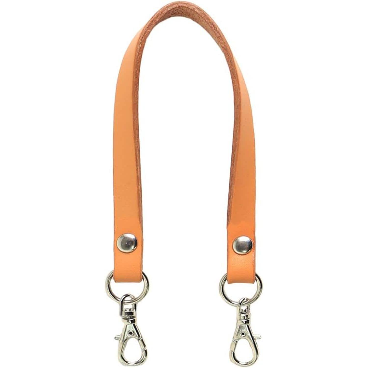 日本紐釦貿易 本革 口金用持ち手 1本手 シルバー W約8mm×H約22cm 金茶 MAW19-KC-S (ご注文単位1本)【直送品】