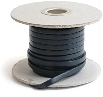 日本紐釦貿易 ヌメ革テープ 5mm巾 長さ10m巻 ネイビー MTLS1005-9 （ご注文単位1巻）【直送品】