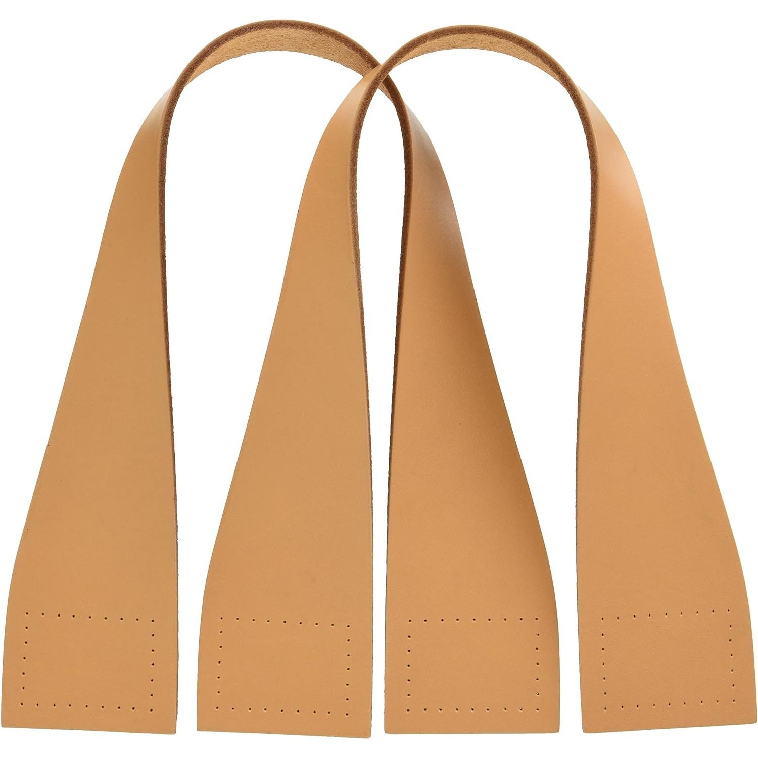 日本紐釦貿易 本革持ち手 48cm 2本入り 巾5.2cm ベージュ MAW30-E (ご注文単位1組)【直送品】