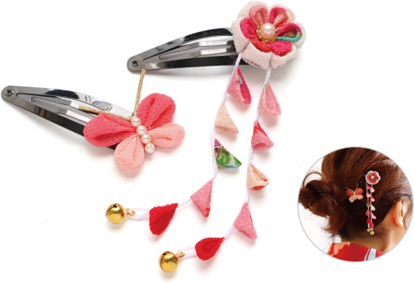 日本紐釦貿易 つまみ細工キット 花しごと「花と蝶のパッチンどめ」 S50-3 （ご注文単位1個）【直送品】