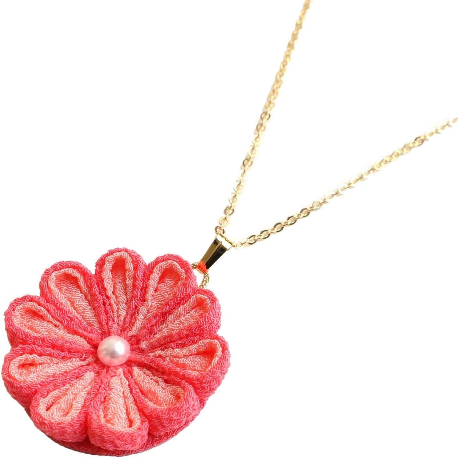 日本紐釦貿易 つまみ細工キット 花しごと6 ネックレスチェーン ピンク A4-30 （ご注文単位1個）【直送品】