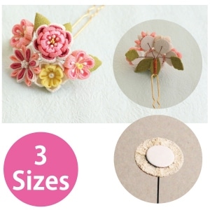 日本紐釦貿易 つまみ細工用 ワイヤー付き花台紙 乳白 φ16mm 5本入 S55H16-1 (ご注文単位1束)【直送品】