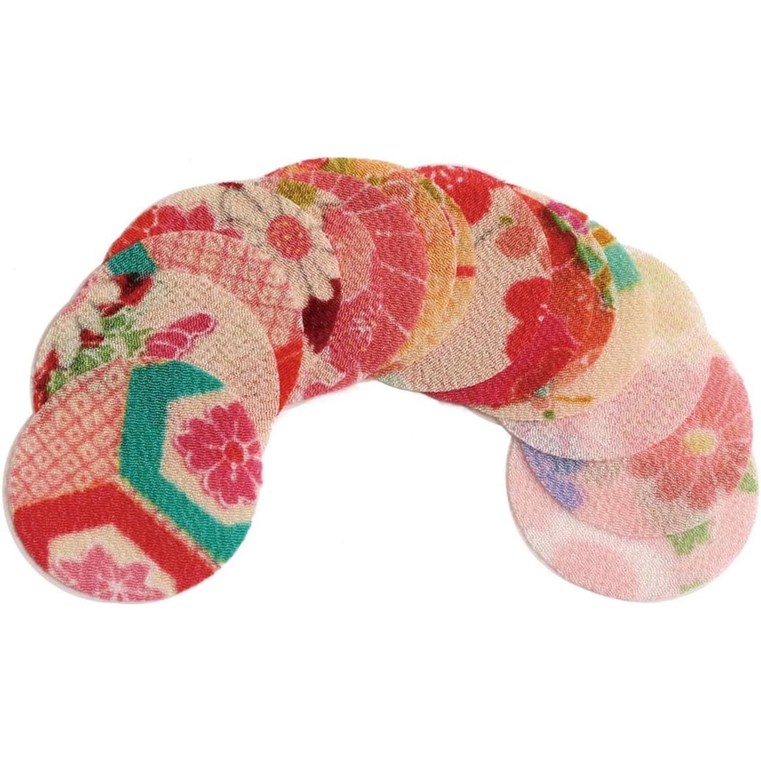 日本紐釦貿易 ちりめん細工用 丸型一越ちりめん 柄 φ36mm 15枚入 S57G36 （ご注文単位1束）【直送品】