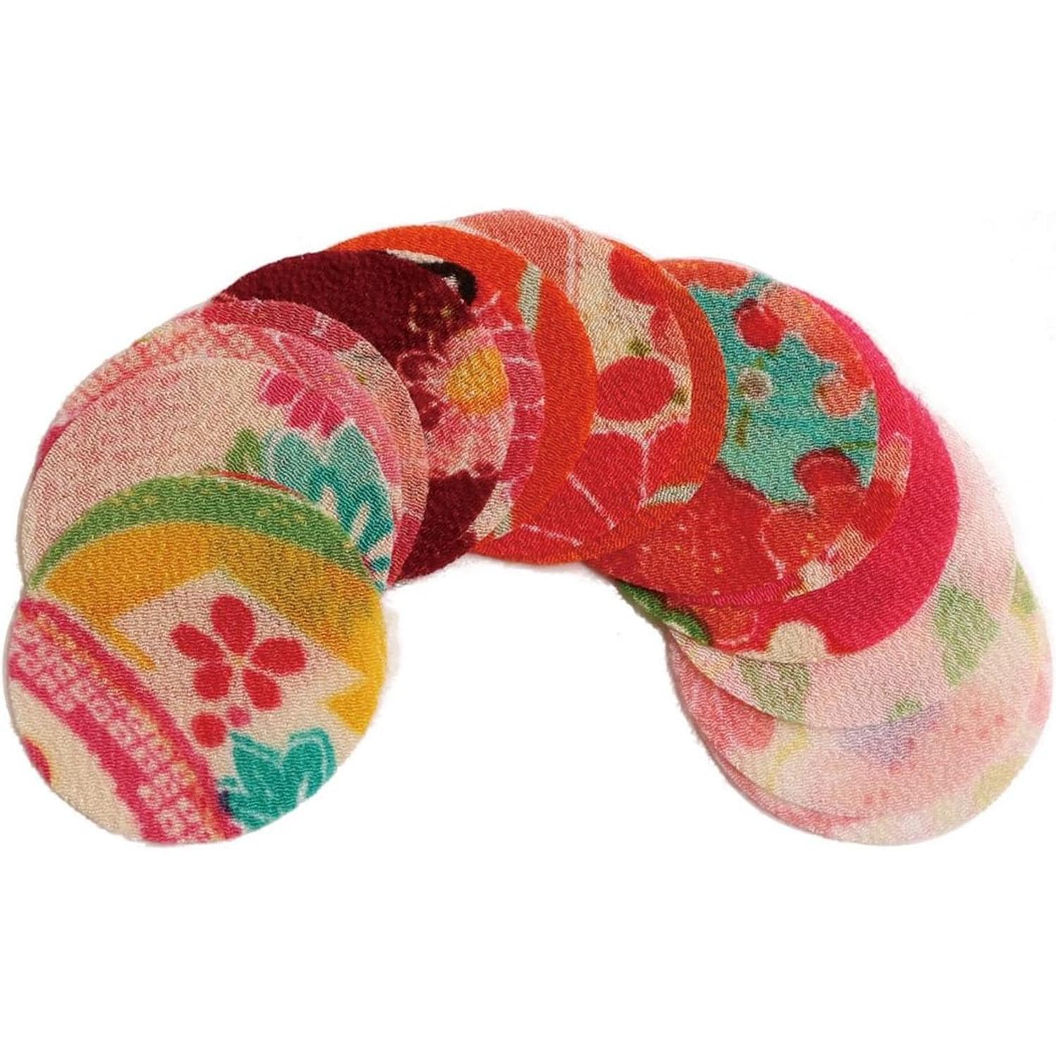 日本紐釦貿易 ちりめん細工用 丸型一越ちりめん 柄 φ40mm 15枚入 S57G40 （ご注文単位1束）【直送品】