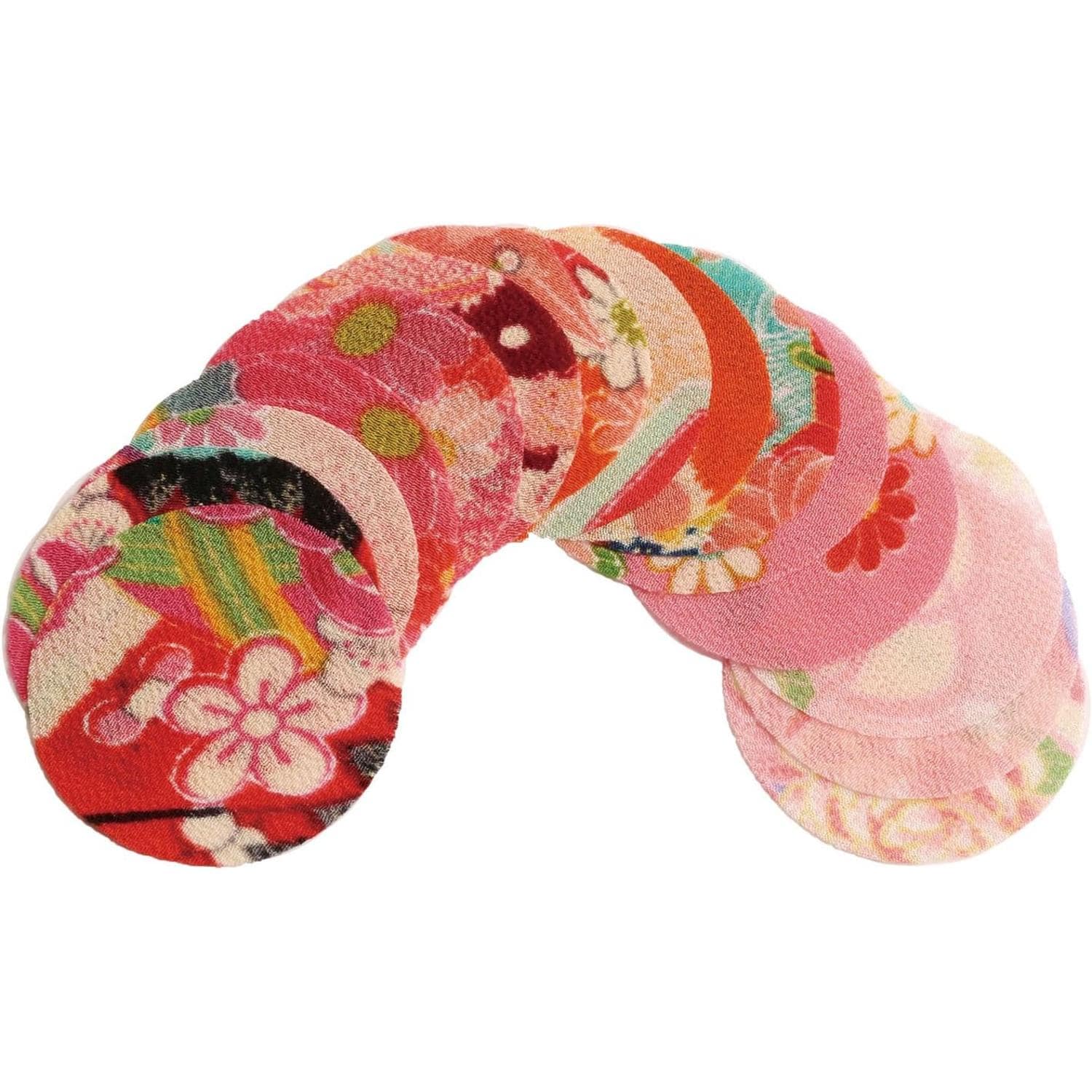 日本紐釦貿易 ちりめん細工用 丸型一越ちりめん 柄 φ50mm 15枚入 S57G50 （ご注文単位1束）【直送品】