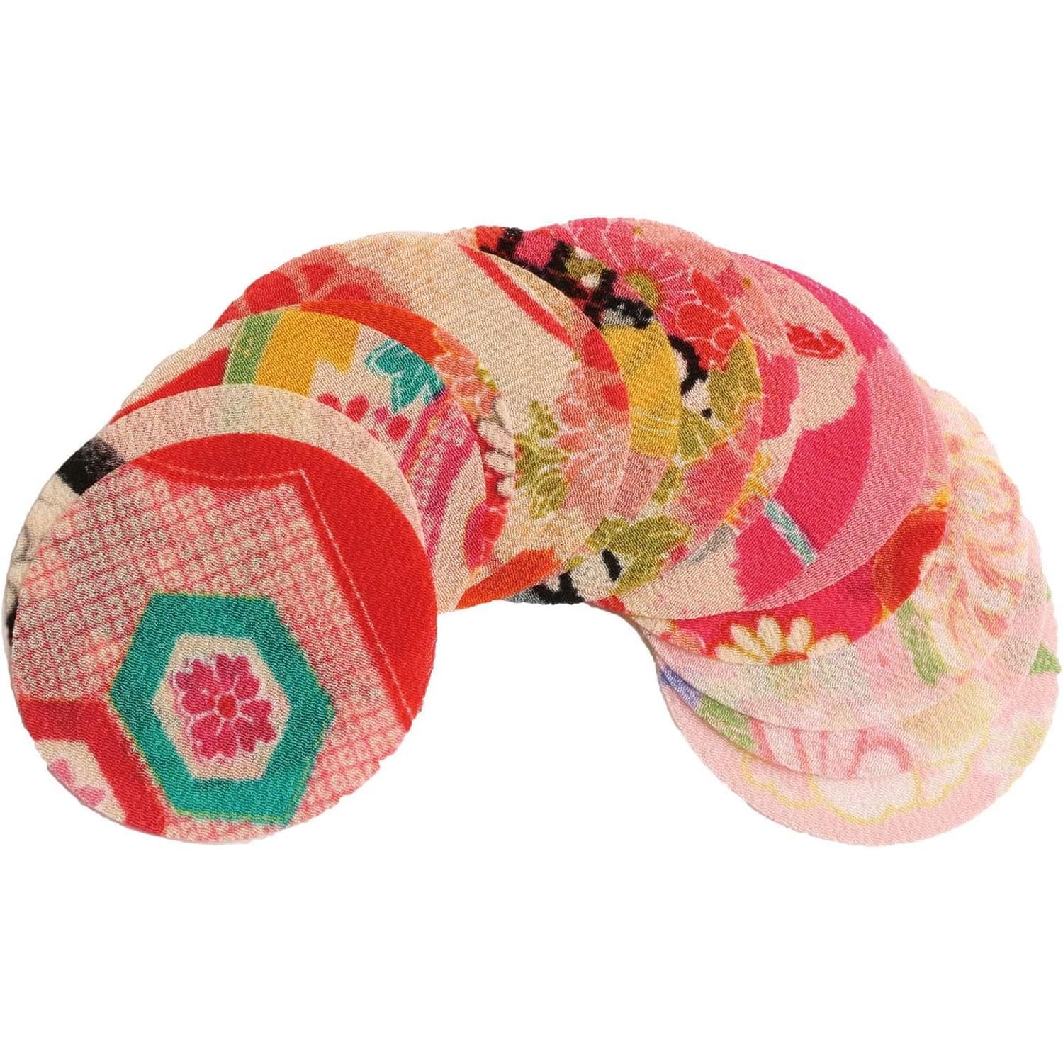 日本紐釦貿易 ちりめん細工用 丸型一越ちりめん 柄 φ60mm 15枚入 S57G60 （ご注文単位1束）【直送品】