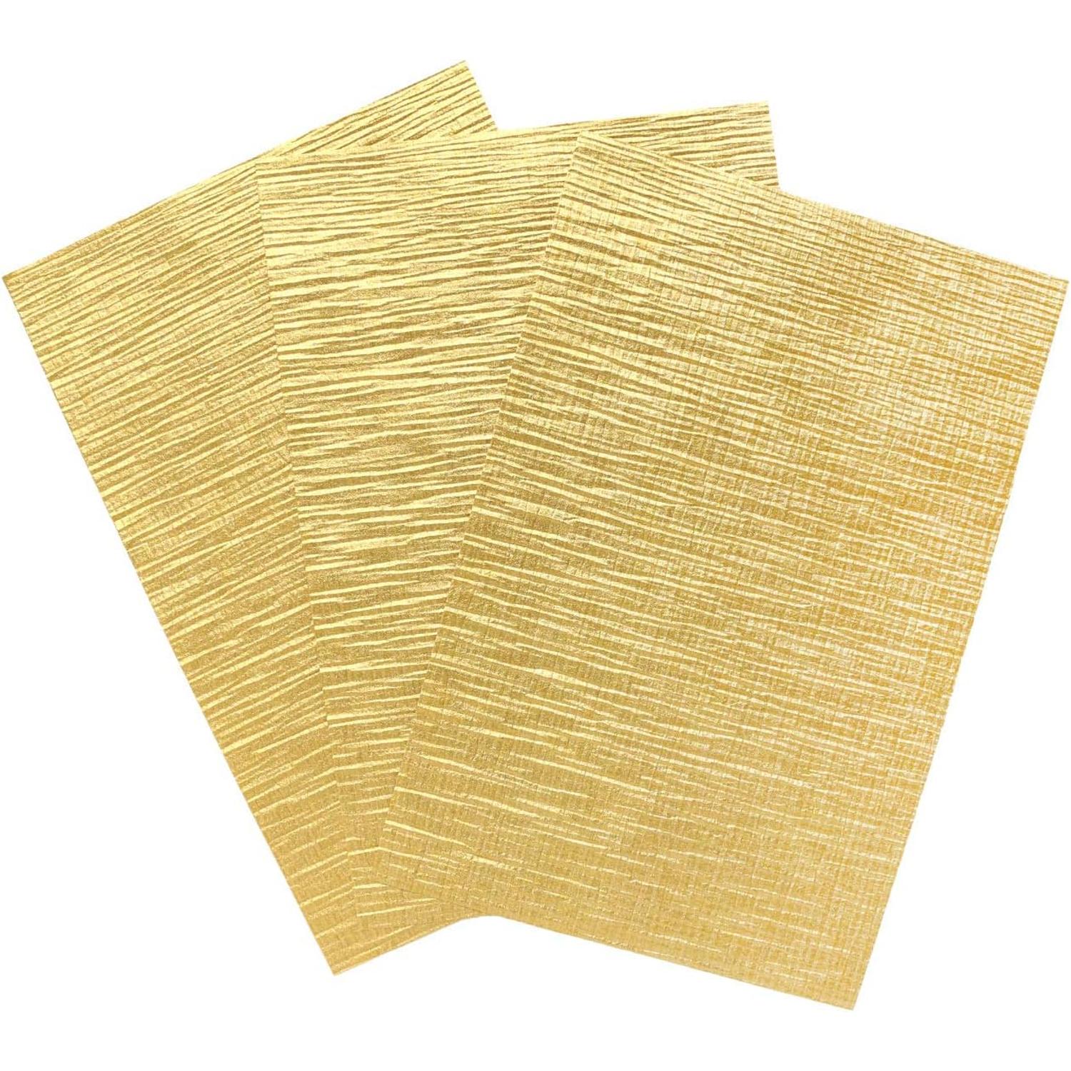 日本紐釦貿易 しだれ飾り用和紙 金色セット W5×H22cm 3枚 S62-2 （ご注文単位1束）【直送品】