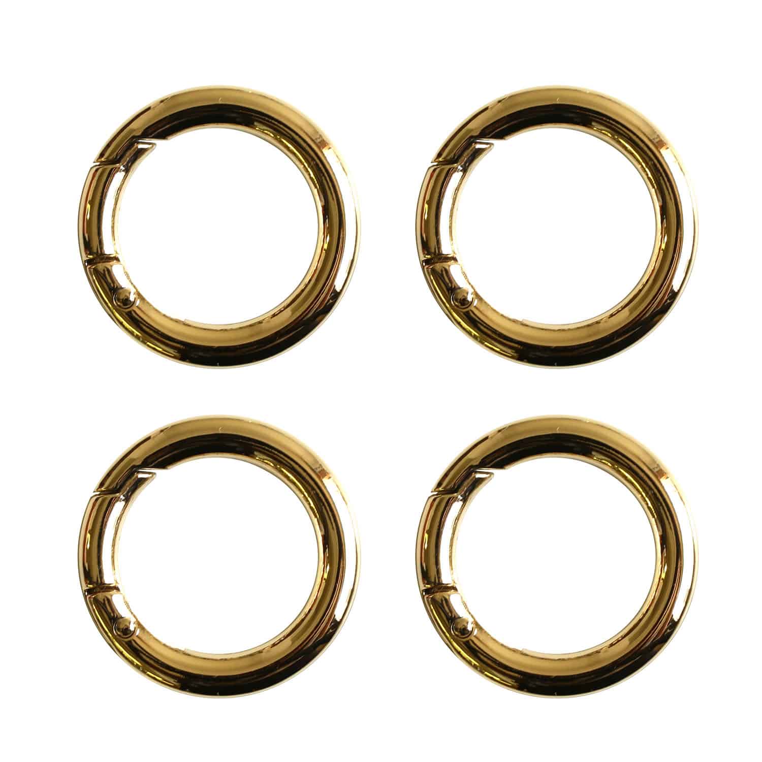 日本紐釦貿易 丸型カラビナ 35mm ゴールド 4個 S27-313-G (ご注文単位1束)【直送品】