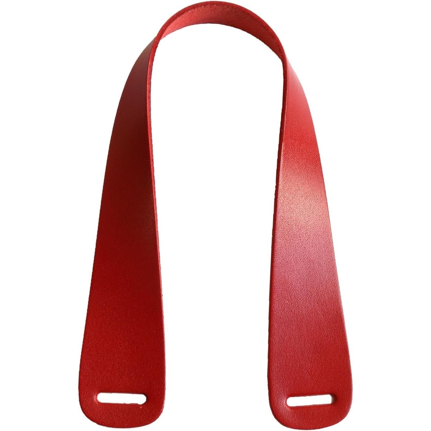 日本紐釦貿易 スリット入り本革持ち手 赤 約41cm 1組入 MKT25-R (ご注文単位1組)【直送品】