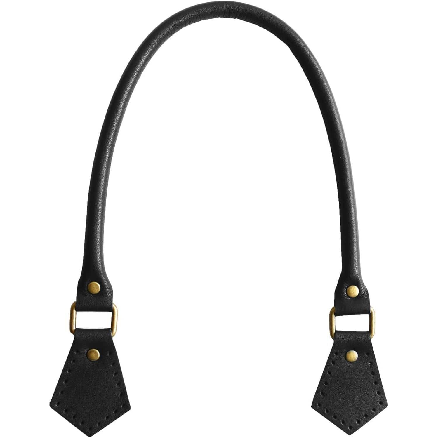 日本紐釦貿易 五角 本革持ち手 黒 約44cm 1組入 MKT14-B (ご注文単位1組)【直送品】